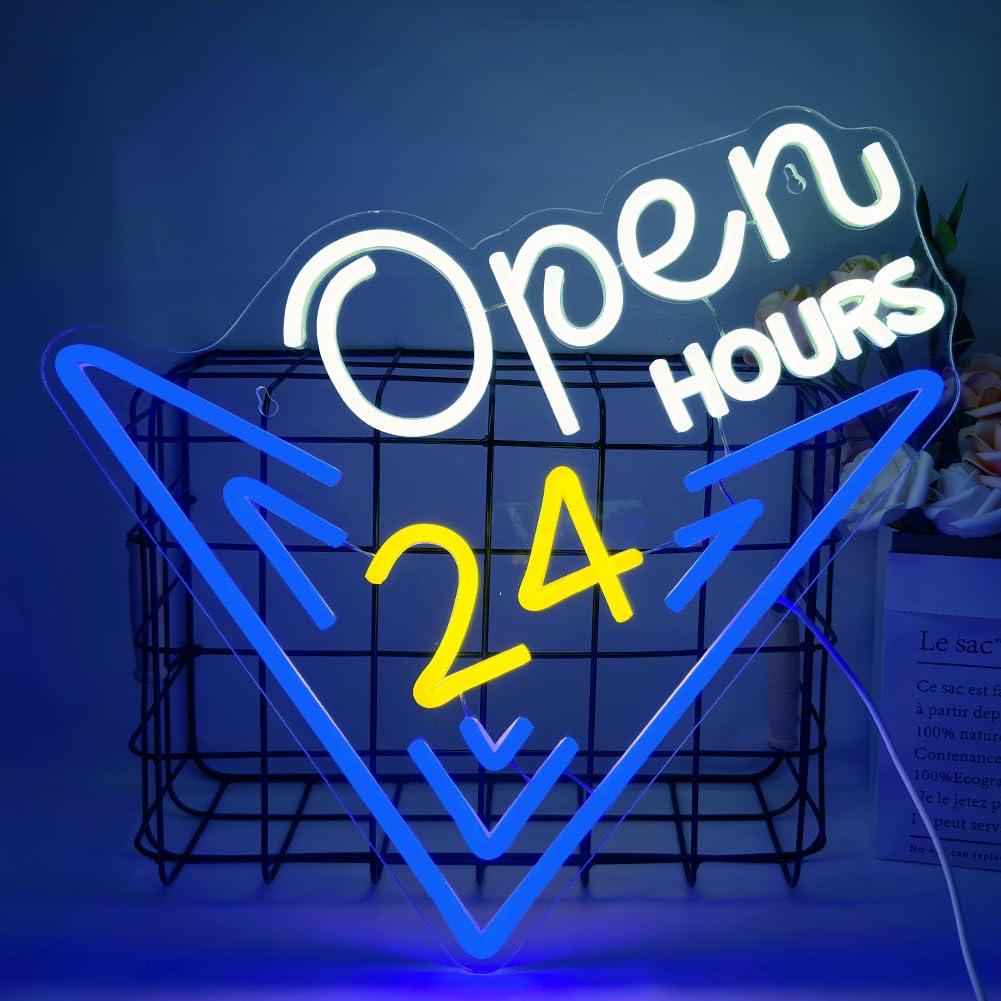 Decor Lighting Opening Hours - 24 uur per dag geopend Neonbord