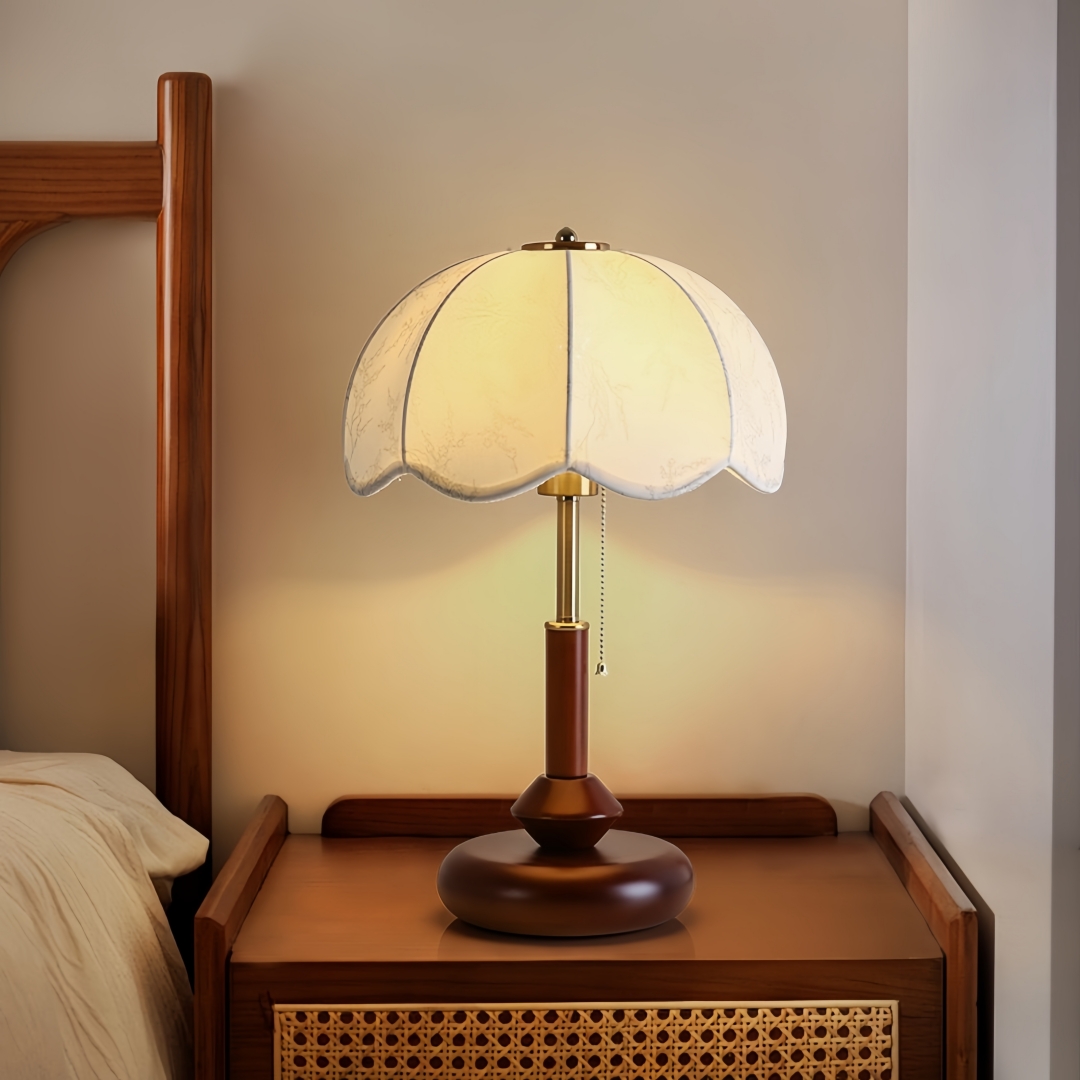 Home Lighting And Decor - Vintage geschulpte koepeltafellamp voor slaapkamer, nachtkastje,