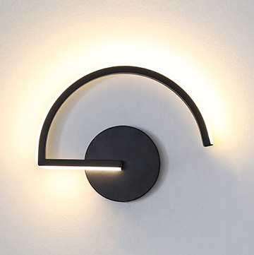 Home Lighting And Decor - Moderne Scandinavische LED-wandlamp, minimalistische zwarte geometrische