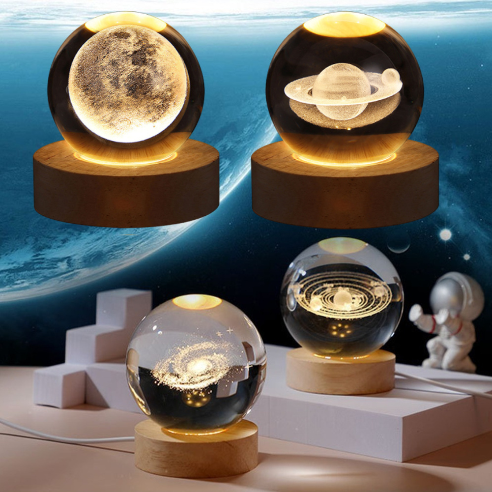 Home Lighting And Decor - Led Kristallen Bol Nachtlampje Melkachtig Systeem