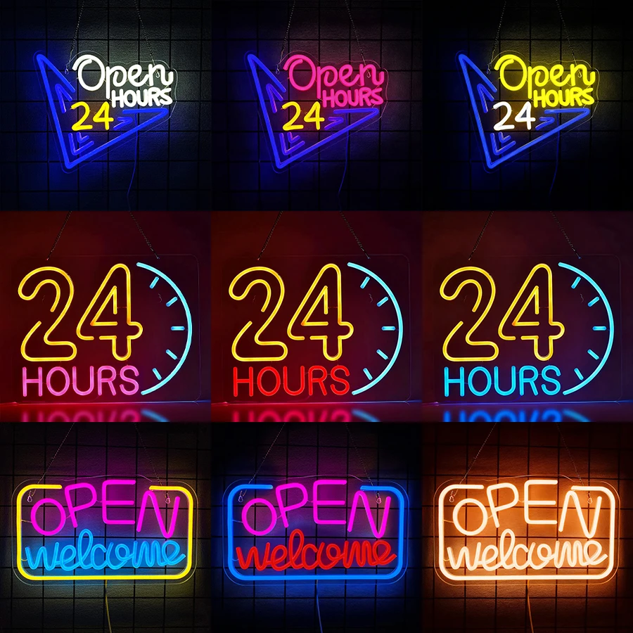 Decor Lighting Opening Hours - USB Verlichte Reclamebord voor Café, Winkel,