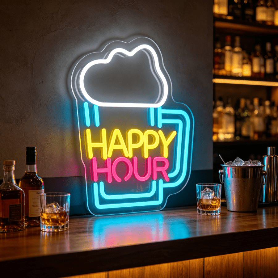 Decor Lighting Opening Hours - Happy Hour Biermok LED Wandlamp USB