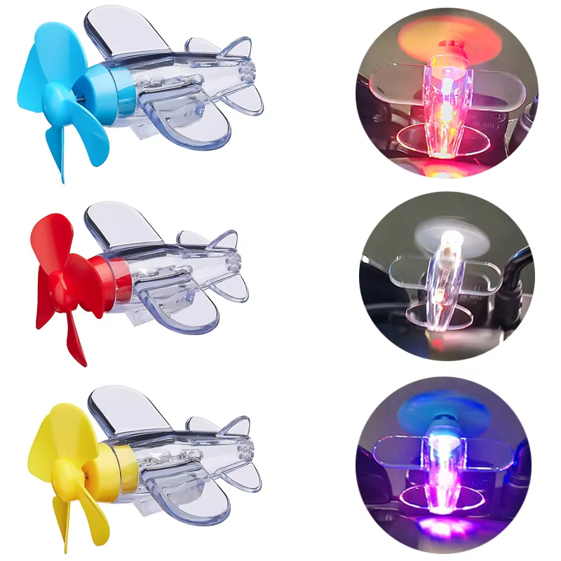 Lighting Decor Ideas - Windaangedreven LED-vliegtuigornament voor motorfietsen Stuur Auto-achteruitkijkspiegel's