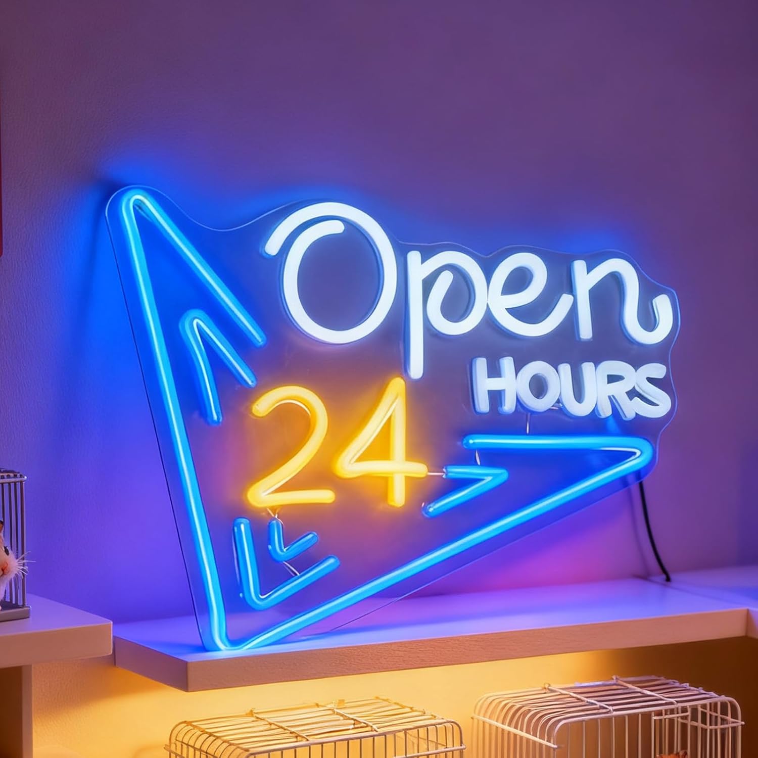 Decor Lighting Opening Hours - 24 uur open neonreclame LED neonlicht