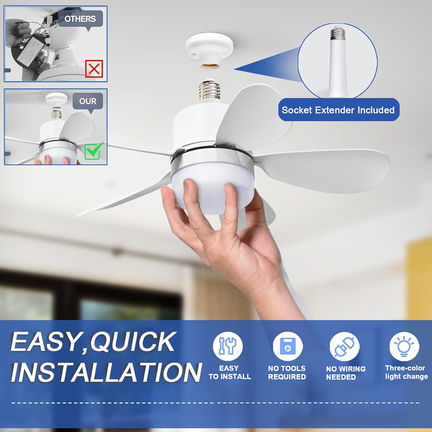 Plafondventilator met afstands - Home Lighting And Decor recensie en prijs