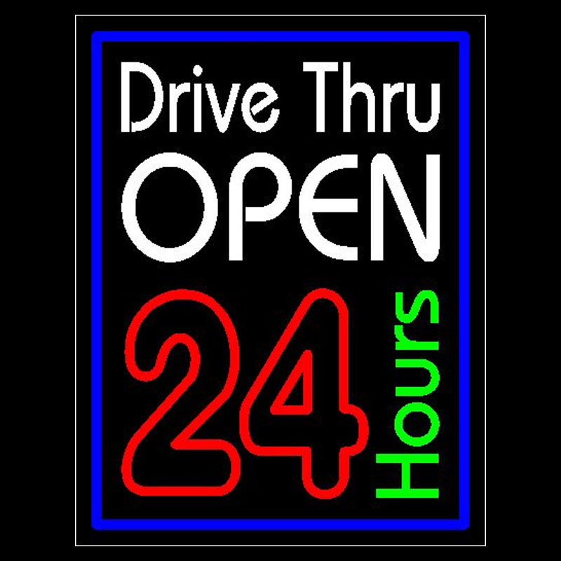 Neonbord Drive Thru Open 24-uu - Decor Lighting Opening Hours recensie en prijs