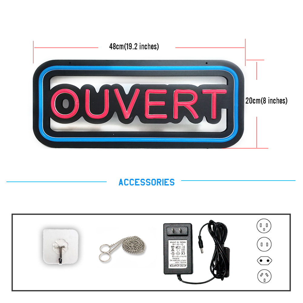 Blauw en rood oplichtende neon - Decor Lighting Opening Hours recensie en prijs