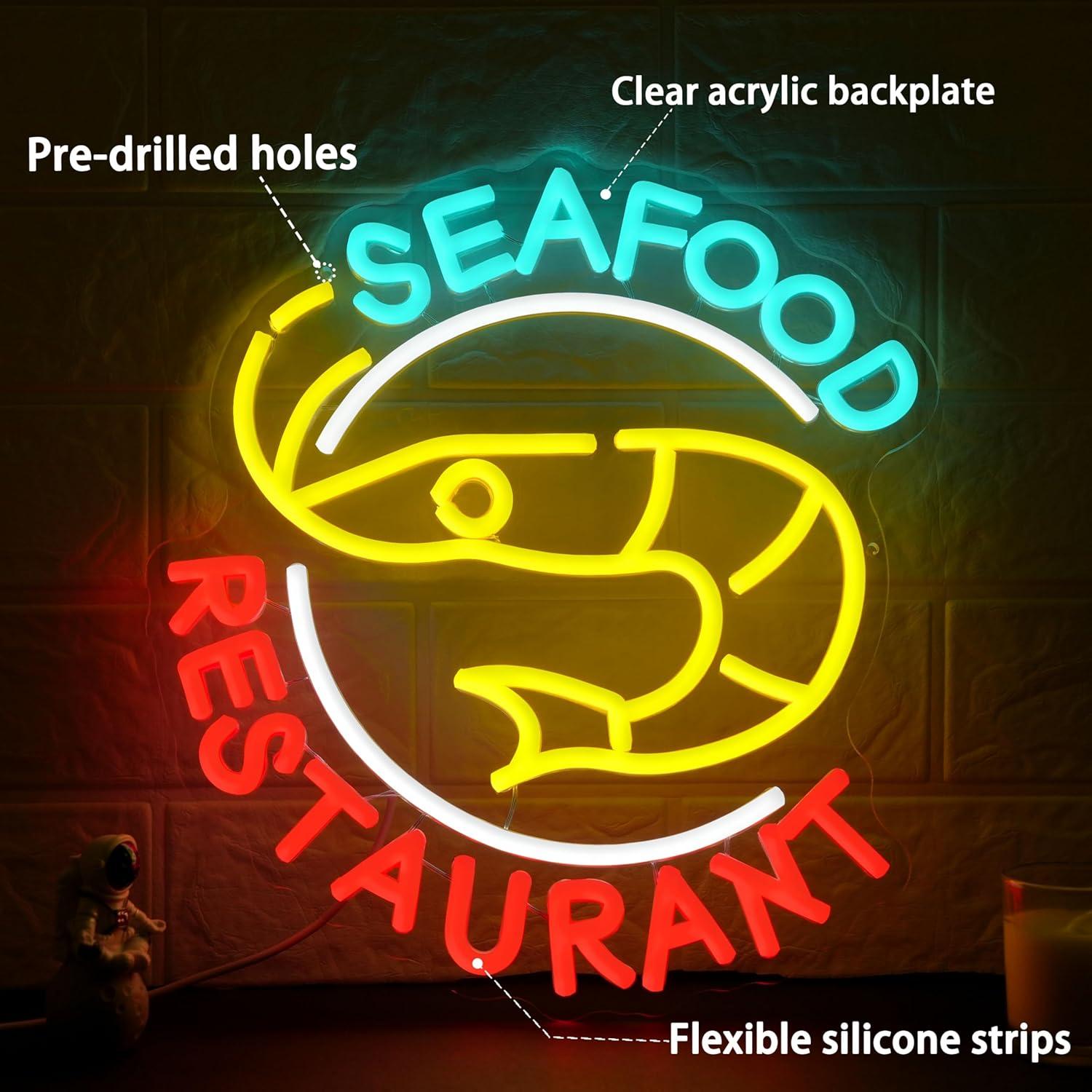 Zeevruchtenrestaurant Neonbord - Kitchen Decor Lighting recensie en prijs