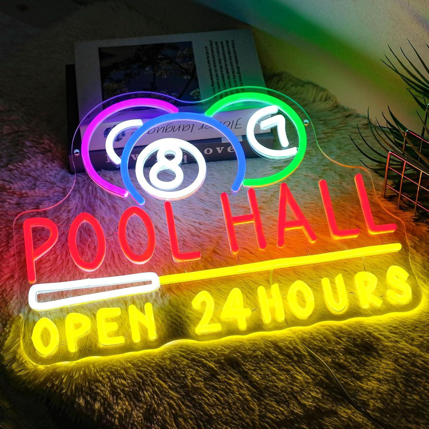 Poolzaal Open 24 Uur Neonbord  - Decor Lighting Opening Hours recensie en prijs