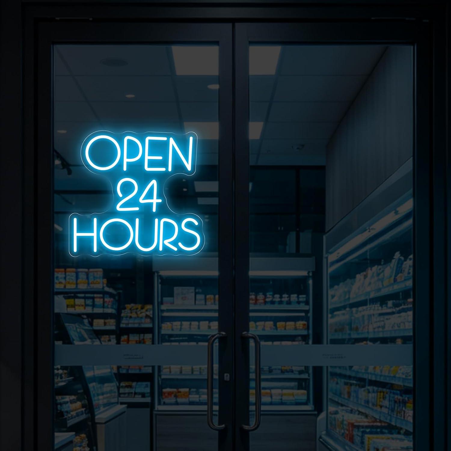 24 uur open neonbord met USB-a - Decor Lighting Opening Hours recensie en prijs
