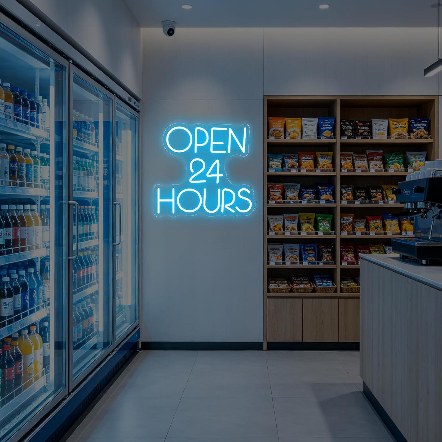24 uur open neonbord met USB-a - Decor Lighting Opening Hours recensie en prijs