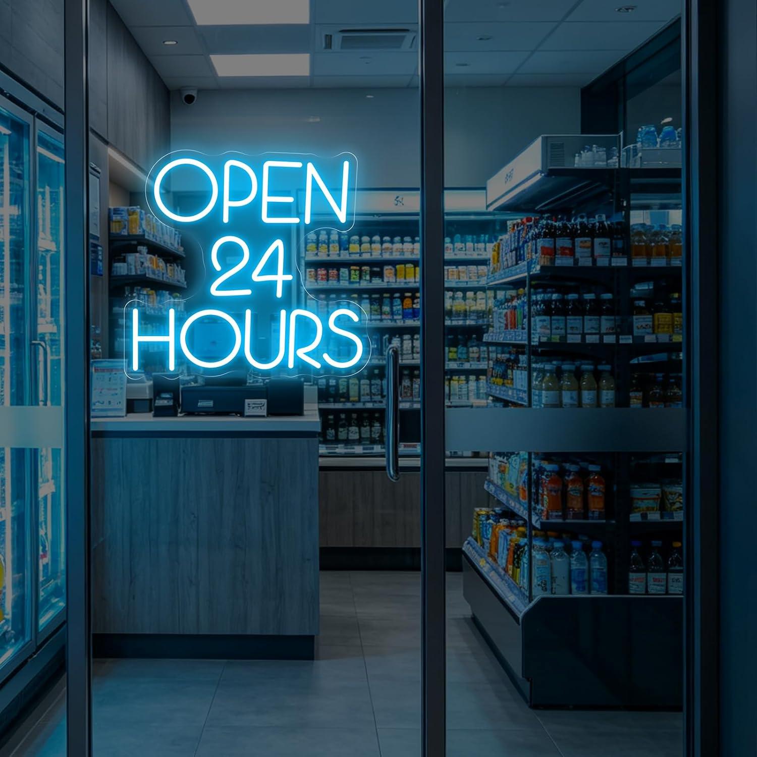 24 uur open neonbord met USB-a - Decor Lighting Opening Hours recensie en prijs