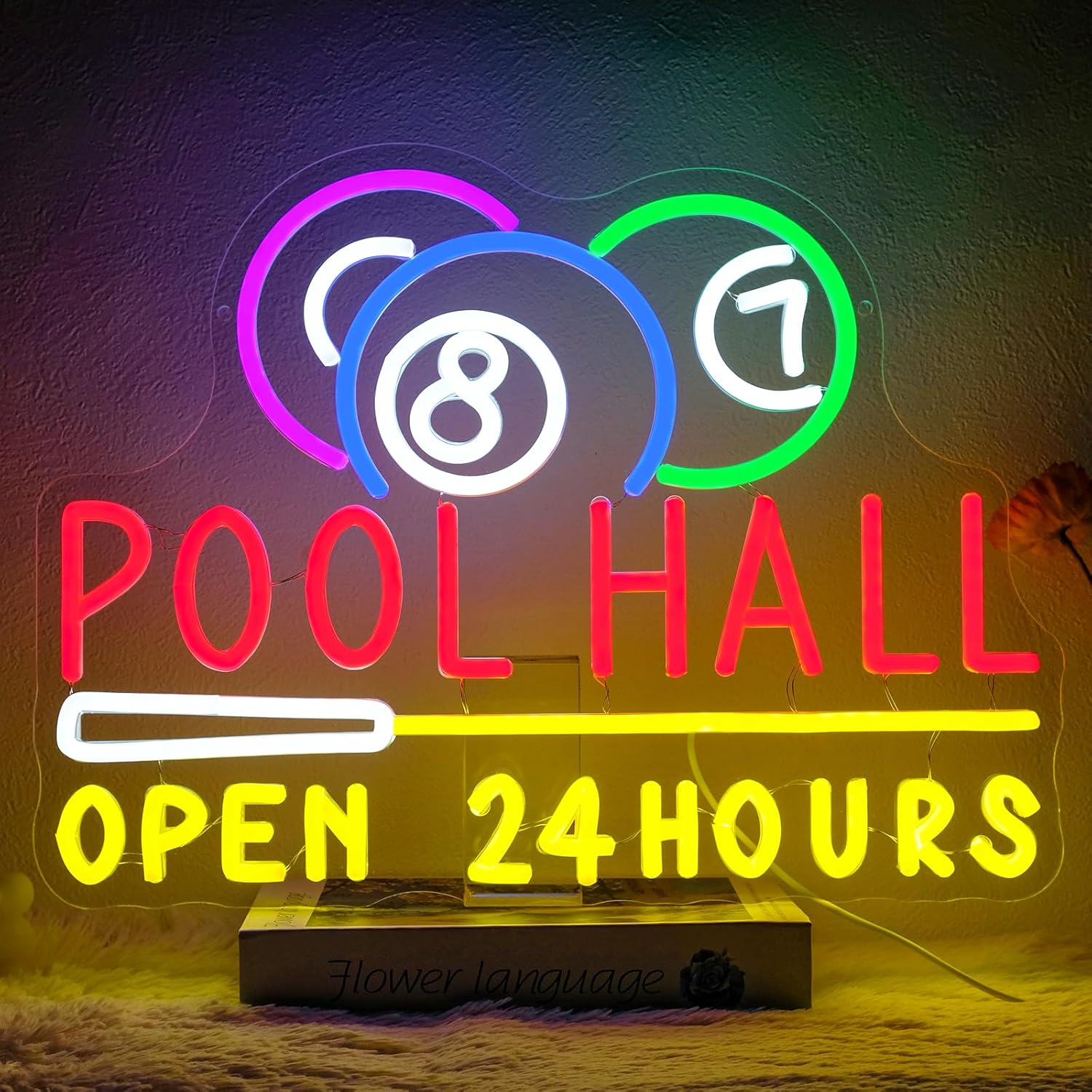 Poolzaal Open 24 Uur Neonbord  - Decor Lighting Opening Hours recensie en prijs