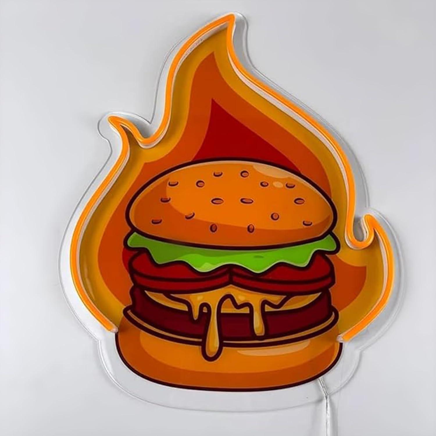 Burger Neon Sign LED Hamburger - Kitchen Decor Lighting recensie en prijs