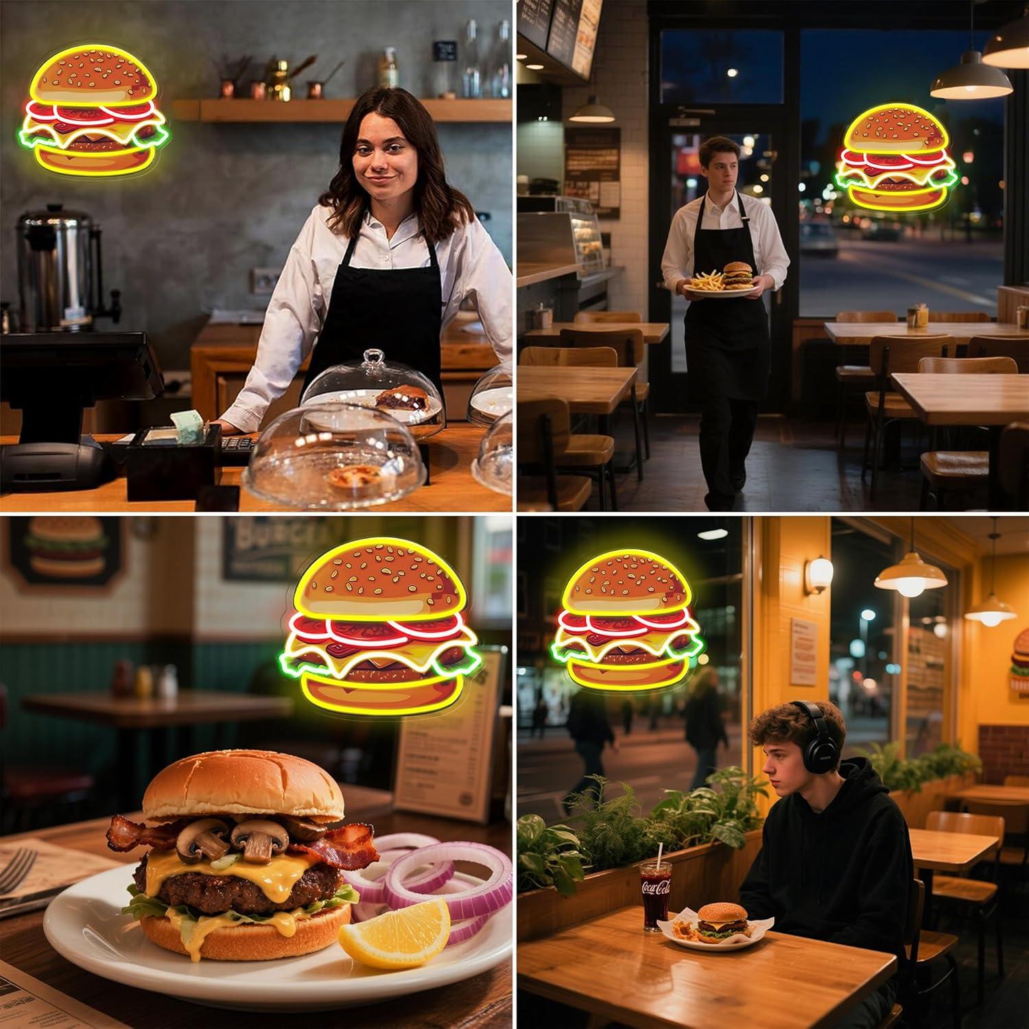 Burger Neon Sign LED Hamburger - Kitchen Decor Lighting recensie en prijs