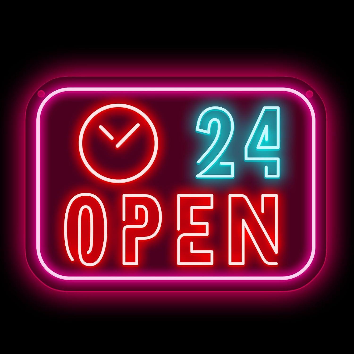 Klok 24 uur open neonbord USB  - Decor Lighting Opening Hours recensie en prijs